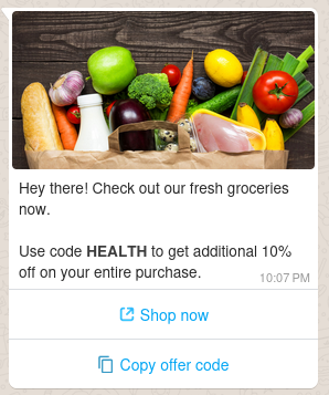 Media-based template with coupon code